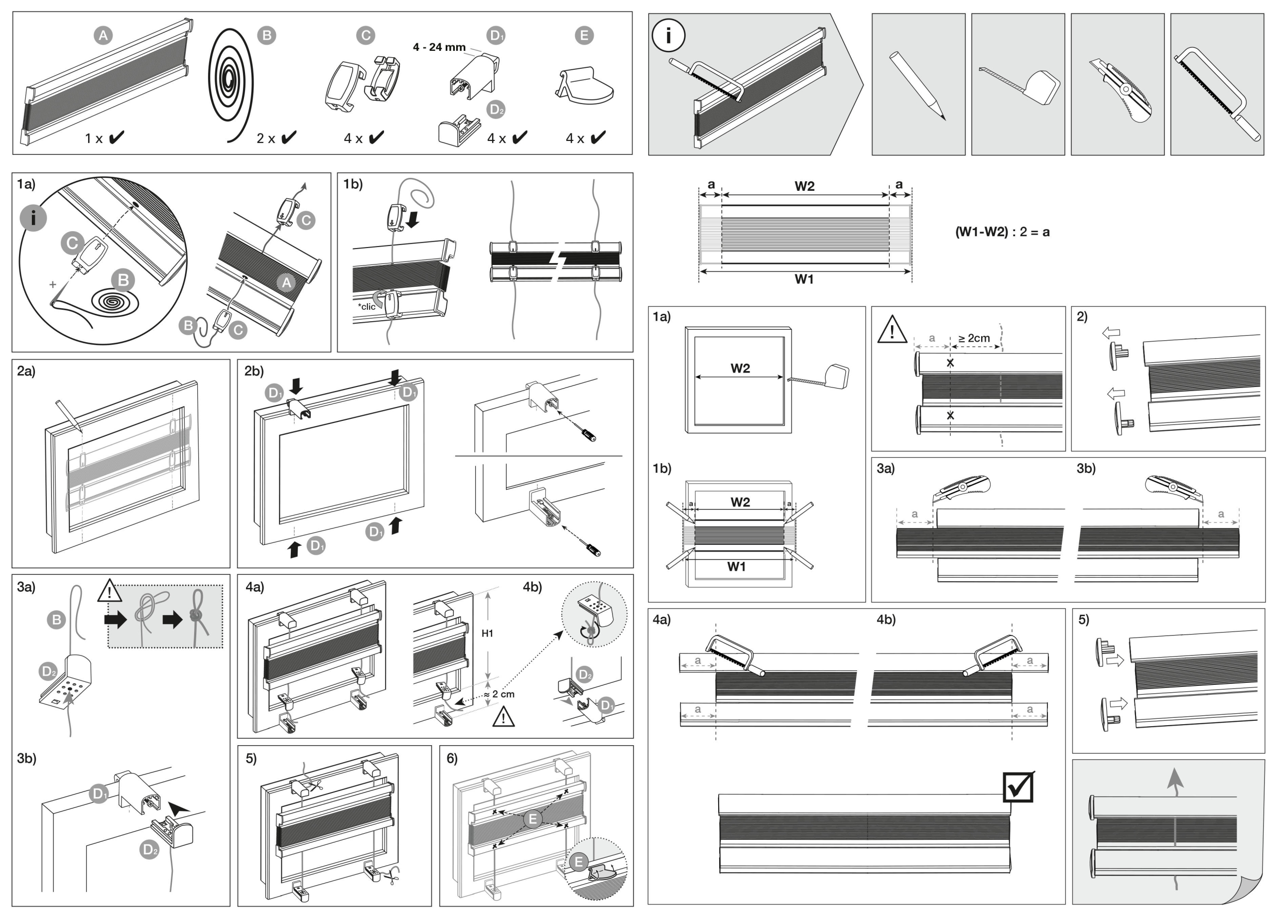 easy fix pliszé katy két kezelő sínnel fehér / szürke easy fix pliszé katy két kezelő sínnel fehér / szürke