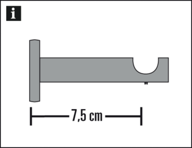 memphis Ø 16mm oldalfali nyitott tartókonzol matt fekete 7,5cm memphis Ø 16mm oldalfali nyitott tartókonzol matt fekete 7,5cm